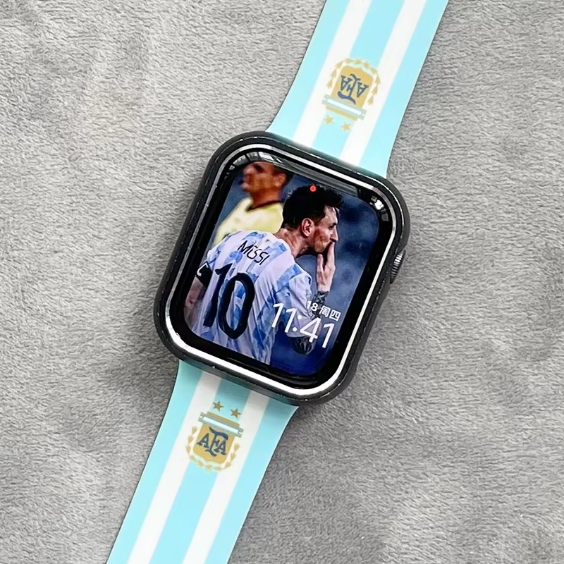 Custom Football New Iwatch Strap Rubber Watch Band Strap pic 2