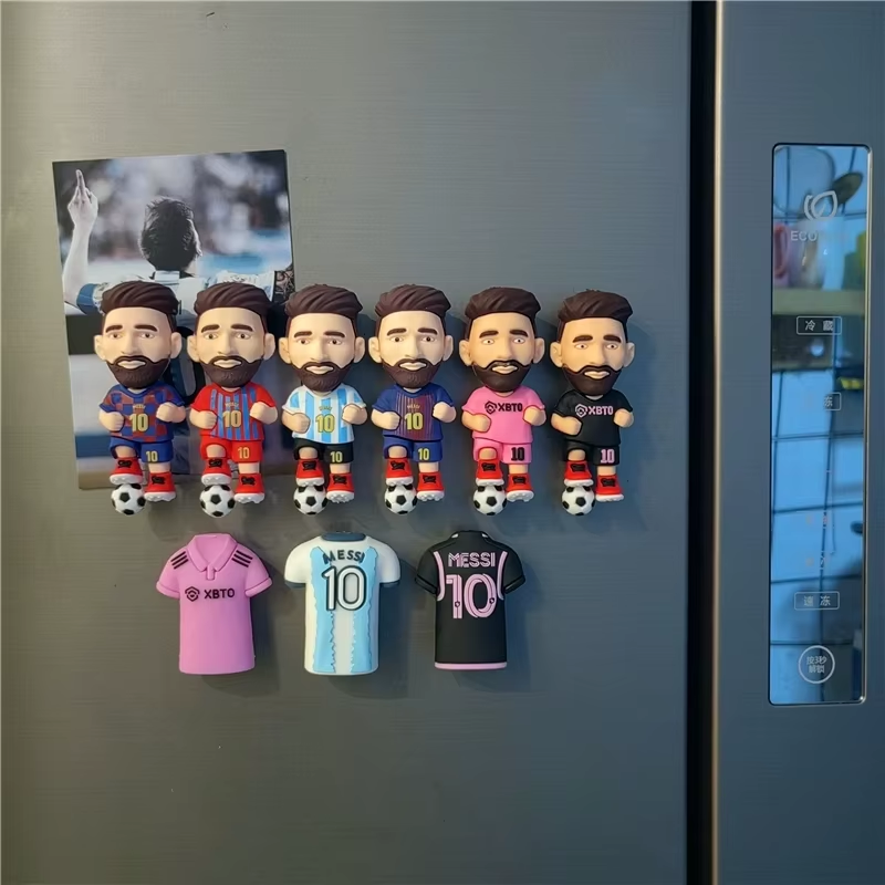 Custom High Quality 3D Rubber Soft Pvc Football Stars Refrigerator Fridge Magnet pic 2