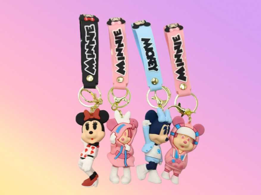 Spot Rubber Cartoon keychain Creative 3D Soft PVC Keychain pic 1