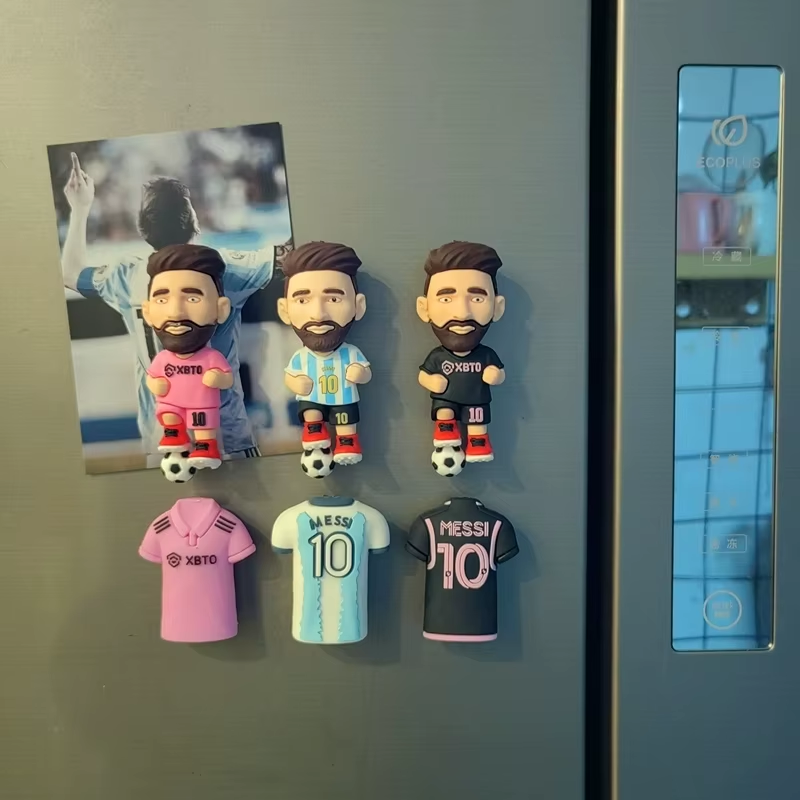 Custom High Quality 3D Rubber Soft Pvc Football Stars Refrigerator Fridge Magnet pic 3