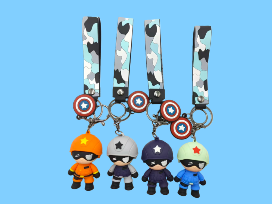 Spot keychain Cute Cartoon Creative 3D Soft PVC Rubber Keychain pic 1