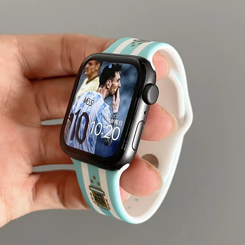 Custom Football New Iwatch Strap Rubber Watch Band Strap pic 3