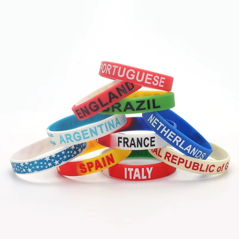 Wholesale Custom Football National Team Silicone Wristband pic 2