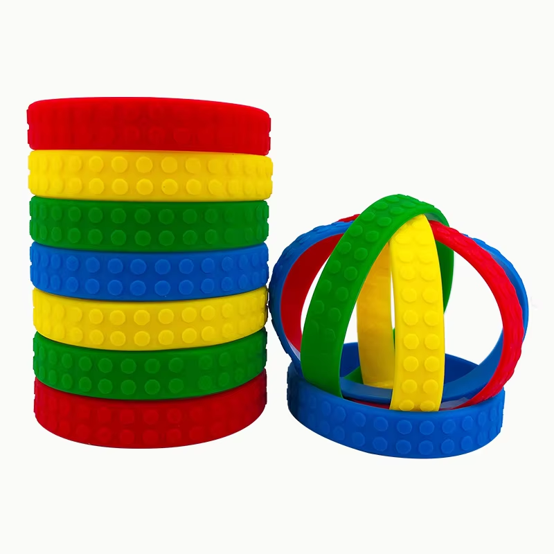Factory Customized With logo Custom Wristband  Silicone Building Block Wristband 
