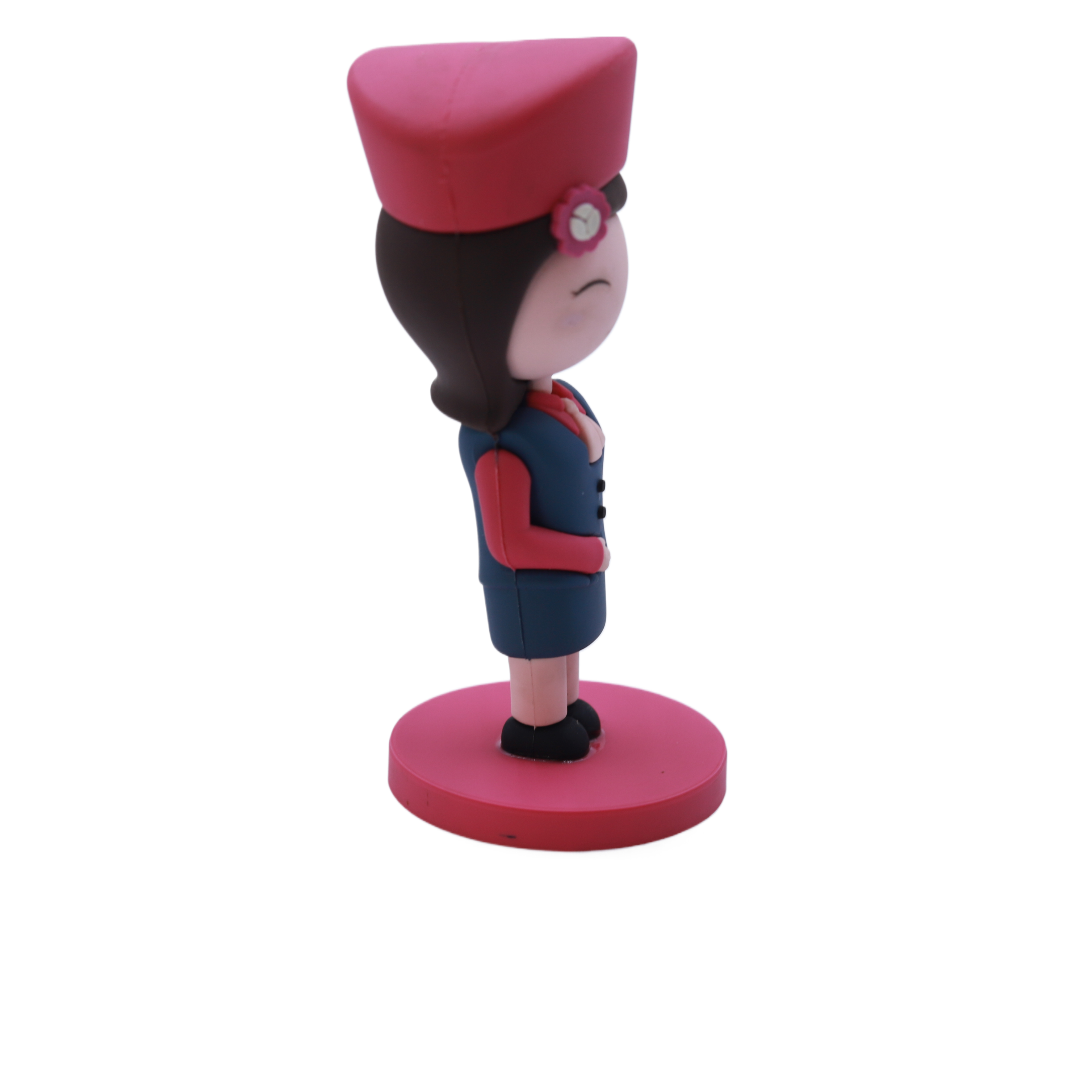 Factory Custom Wholesale 3D PVC Rubber Flight Attendant Action Figure pic 2